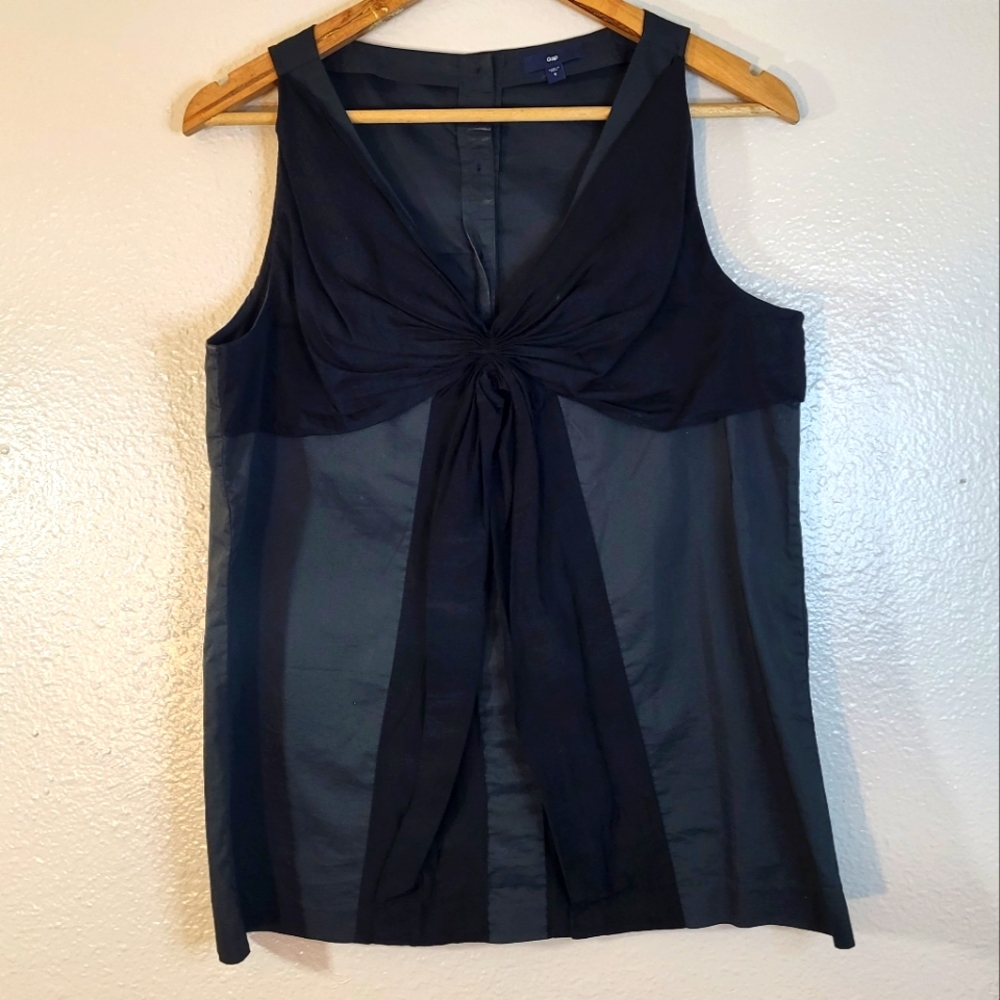 Gap Lightweight Oversized Silk Trim Sleeveless Blouse